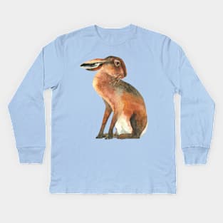 March Hare Waits for Spring Kids Long Sleeve T-Shirt